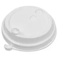 Крышка для стакана бумажного PP D-80мм с клапаном, белая, 50 шт Белый - фото