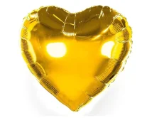 Шар фольгированный(2) (18''/46 см) Сердце, Золото, 1 шт.  - фото