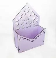 Ящик конверт для цветов №15 (17*6,5*25,5) лиловый  - фото