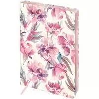 Ежедневник недатированный A5 кожзам Greenwich Line "Romance. Pink  flowers", 136 листов  - фото