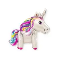 Шар фольга 3D (55см*58см) К ХОД Единорог 1 шт (надув воздухом) Розовый - фото