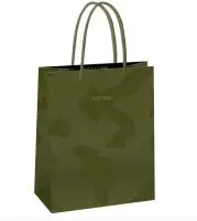 Пакет подар. "Green pattern", 18*23*10 см, MESHU, выбор. лак, матовая ламинация, MS 61585, 371024 Зеленый - фото