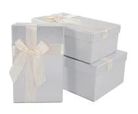 Коробка Чудесный подарок, Серебро, 19*19*9,8 см, 1 шт Серебро - фото