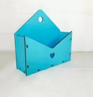 Ящик конверт для цветов №5 (26*9*25) голубой  - фото