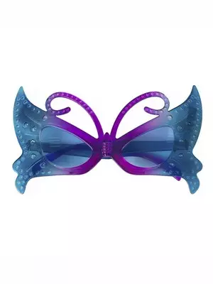 Карнавальные очки Бабочка из пластика/17*10*14см. арт. 75283 Синий - фото