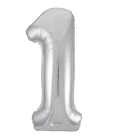 Шар фольга Agura (40''/102 см) Цифра, 1 Slim, Серебро, 1 шт. в уп. (3) Серебро - фото