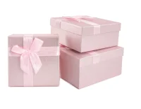 Коробка Чудесный подарок, Нежно-розовый, 19*19*9,8 см, 1 шт Розовый - фото