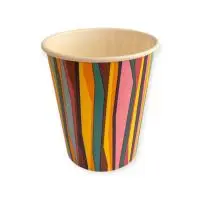 Стакан бум. 250мл  д/гор Полосы D80 5 штук  - фото