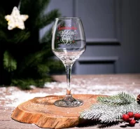 Бокал для вина «Счастливого Нового Года!», 350 мл., деколь Прозрачный - фото