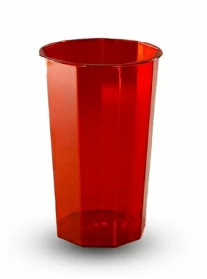 Стакан "Кристалл" красный 250мл, 19 шт Красный - фото