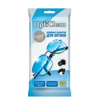 Влажные салфетки OptiClean №20 для оптики  - фото