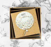 Коробка С Днем Рождения (воздушный шар), Бежевый, 20*20*9,5 см, 1 шт Бежевый - фото