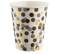 Стаканы (250 мл) Конфетти, Стильное ассорти, Металлик, 6 шт.  - фото