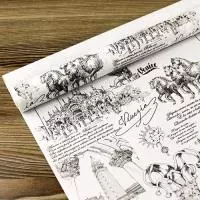 Бумага крафт беленый "Венеция" 72см*10м 50г/м2, 20шт в упаковке, арт. 44030ПУ  - фото