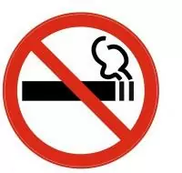 Наклейка "Знак запрет курения"  - фото