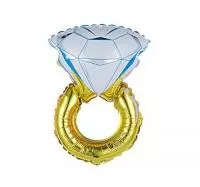 Шар с клапаном (16''/41 см) Мини-фигура, Кольцо с бриллиантом, 1 шт.  - фото