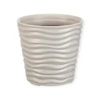 Кашпо ДЮНА  D255мм H 240мм 8,5л  Кремовый М 3400 (5) Кремовый - фото