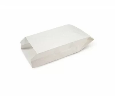 Пакет бумажный 100*50*270мм белый с v-дном, со складкой, без окна, 100 шт Белый - фото
