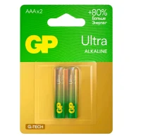 Батарейка GP Ultra Alkaline G-Tech 24А AАA - 2 шт. на блистере (24AUA21-2CRSBC2 20/160)  - фото