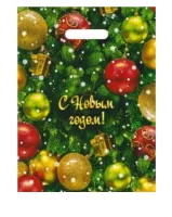 ТЦ50штСумка-пакет 30*40 прор.ручка Новый год  - фото