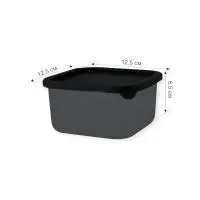 Контейнер для продуктов Sugar&Spice Black квадратный 0,8 л с гибкой крышкой, SE168010621 (18) Черный - фото
