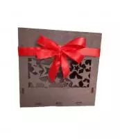 Подарочная коробка квадратная со  звёздочками №24 (Коричневая серия) Коричневый - фото