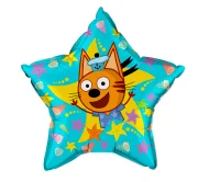 Шар фольга Falali (22''/56 см) Звезда, Три Кота, Коржик, 1 шт. в уп.(2). Воздушные шары Разноцветный - фото