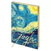 Записная книжка А6 80л ЛАЙТ, кожзам, Greenwich Line "Vision. Van Gogh. Night", тон блок, золотой срез  - фото