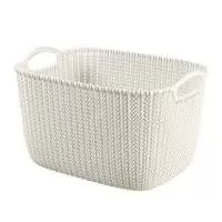 Корзинка прямоугольная KNIT L 400*300*230мм белая Белый - фото