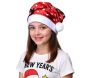 Колпак карнавальный с белыми звёздами, S2298 Красный - фото