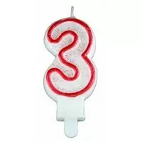 Свеча цифра 3 (62-43)  - фото