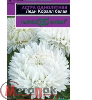 Астра Леди Коралл белая, однолетняя (розовидная)* 0,05  г серия Эксклюзив DH Астра Леди Коралл белая, однолетняя (розовидная)* 0,05  г серия Эксклюзив DH  - фото