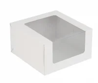 Коробка для торта с окном 225*225*110 белая 3049 1 шт Белый - фото