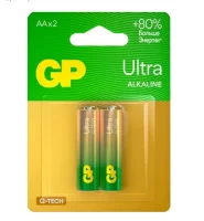 Батарейка GP Ultra Alkaline G-Tech 15А AA - 2 шт. на блистере (15AUA21-2CRSBC2 20/80)  - фото