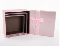 Коробка Чудесный подарок, Нежно-розовый, 15*15*6,5 см, 1 шт Розовый - фото