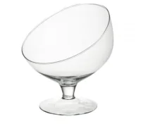 Бокал-ваза Роджер-3,5 средний на плитке 3,5л косой рез 1683 Прозрачный - фото