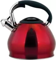 Чайник из нержавеющей стали со свистком Sonne-3101R, объем - 3,4 л Красный - фото