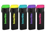 Зажигалка турбо с откидным механизмом A24 BLACK RUBBER/5 COL. CAP SP, 13194 (50) Черный - фото