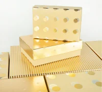 Коробка Нежный микс, Бежевый/Золото, Металлик, 19*13,5*6 см Золотой - фото