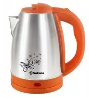 Чайник электрический SA-2135AS из нержавеющей стали, оранжевый оранжевый - фото
