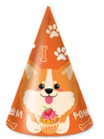 Колпаки, Счастливый корги, 6 шт. в упак. E2155 Оранжевый - фото