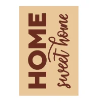 Коврик придверный Dekorelle LAPSHA 167 Home Sweet Home, 40X60см, 120167 (бежевый) Бежевый - фото