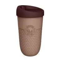 Стакан для напитков с рельефом, крышкой «Coffee & Tea» 550мл (коричневый) Коричневый - фото