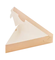 Коробка-треугольник для куска пиццы 220*220*200 (высота 40) ECO PIE Коричневый - фото