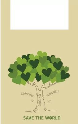 Майка-пакет 30*7*55 с логотипом «Дерево» 16мк 1/100 К, арт. RI-067  - фото