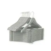 Вешалка-плечики деревянная (клен) 44,5 см с перекладиной, ES202503-2 (серая) Серый - фото