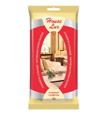 Салфетки влажные House Lux №30 универсальные антибактериальные, арт. 48021  - фото