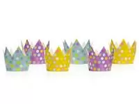 Набор бумажных колпаков «Короны», микс, 10см, 6шт/упак, KRN3  - фото
