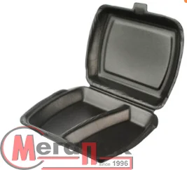 Меню- бокс  2 -секц.1/100 LB-2 Р ЧЕРНЫЙ 247*204*62,вес 10гр Черный - фото