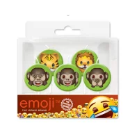 Свечи Круг, Смайл, Emoji, Джунгли, 7 см, 5 шт. 702057 Желтый - фото
